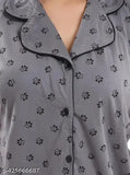 Stretchable cotton blend nightsuit for girls & women in printed net design, perfect for ultimate relaxation at home - Indian origin