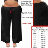 Black Rayon Palazzo Pants: Comfortable, breathable, flattering for plus-sized women - perfect for loungewear, sleepwear or mom wear
