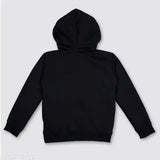 Wool full sleeve stylish unisex hoodie with good vibes print, insert pocket, ribbed cuff, and hood. Ideal for kids' winter wear (5-6yrs size: chest 26in, length 15in, waist 25in)