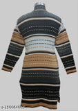 Striped woolen kurti, free size (Bust 18in, Size Length 38in), women's winter fashion