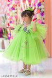 Printed net frock for girls, short sleeves and multiple sizes from 0-5 years, India origin