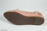 Baby Pink Synthetic Leather Lasercut Bellies Shoes - Comfortable, fashionable flat slip-ons for formal office or casual wear