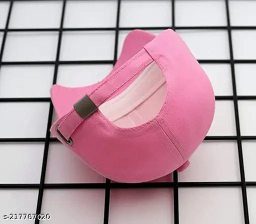 Stylish cotton caps set: 1 plain, 1 Virat; modern sports baseball adjustable cap for girls and boys, pack of 2 from India