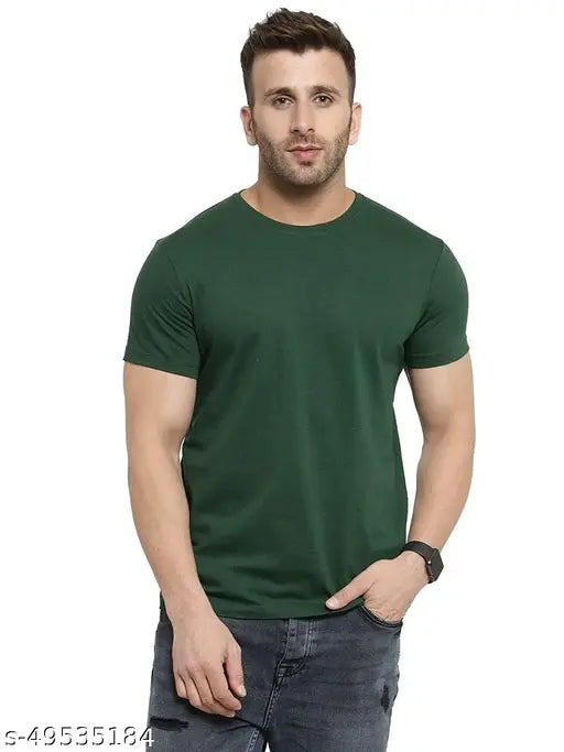 Trendy cotton-blend men's t-shirts, short sleeves, printed design, various sizes from S to XXL, India origin
