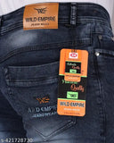 Men's denim stylish jeans Jeera Black, solid pattern, comfortable fit with wild empire tag, size 26/28, 30/32/34 (Indian-made)