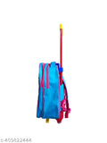 Blue Multicolor 25L polyester school trolley bag, 16 inches, durable and stylish Indian Riders Zoo range for kids