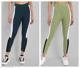 Striped lycra workout leggings for women, fully stretchable and comfortable - gym-friendly, available in sizes 24, 26, 32, 34, 36, 38 (India)