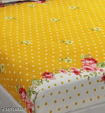 Elastic cotton floral double bedsheet with two pillow covers, ideal for summer and adult use