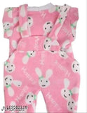 Wool printed dungaree set for baby boy & girl, warm winter wear with long sleeves
