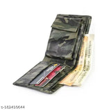 Moody Max camouflage army print men's wallet with 10 card slots, PU material, modern stylish design, 3 compartments, matte finish