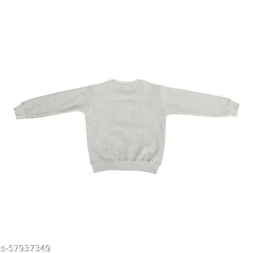 Grey cotton blend panda printed full sleeves sweatshirt for Baby Boys & Girls. Trendy winterwear with long sleeves and comfy style