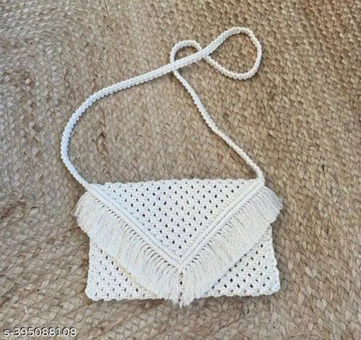 Handmade luxury macramé canvas party bag, rainbow embroidered net, boho chic for women events