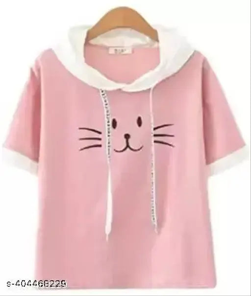 Cotton blend printed net Urbane Partywear women's tunic top, short sleeves, size M