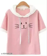 Cotton blend printed net Urbane Partywear women's tunic top, short sleeves, size M