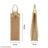 Lightweight checked net shoulder bag with bottle cover, free size (10in x 6in x 1in), ENSAC hand carry bag from India