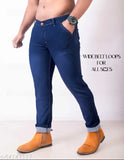 Men's blue denim jeans, AEMAC solid net, size 30/32/40, India-made