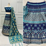 Banarasi new design lehenga choli, art silk jacquard with overlock thread and lining, semi-stitched (38m/41m/2.2m)