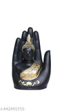 Golden Resin Buddha Idol (6.5x6.5x6.5in), perfect for home office, gifts, and living room decor