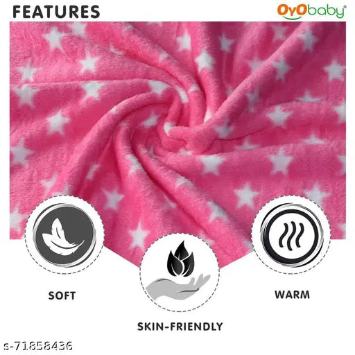 Ultra-soft, 100% microfiber, quick-dry baby blanket (0-9 months), 3D printed design