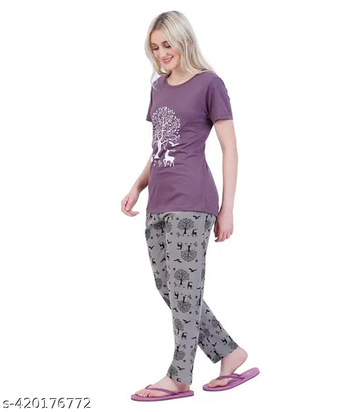 Women's cotton print nightsuit set - pack of 1, perfect for a cozy and stylish sleep experience in various sizes S-XXL from Litelooks, India