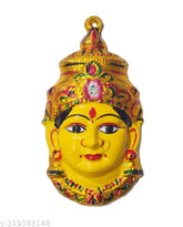Metal Durga Devi 8-inch idol, Varalakshmi Amman Ammavari Face pooja accessories from India