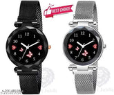 Black silver heart butterfly girls watch, stainless steel band and oval case, luxury analog design for kids-girls