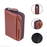Faux leather antique wall wallet for man and woman, solid pattern, 5 compartments, free size (11cm x 8cm), made in India
