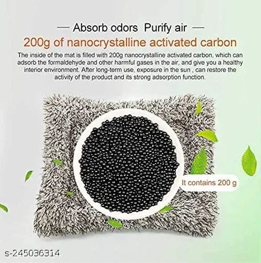 Durable plastic cat decor with activated carbon, perfect for car & home, ultra-soft artificial hair & cotton mat