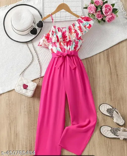 Printed Lycra DJ JAMPSUIT PINK, short sleeves, vibrant women's fashion on mannequin