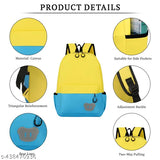 Small yellow and lake blue canvas children's backpack for elementary school students, suitable for 2-3 years old