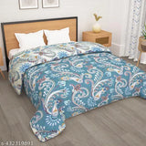 Soft microfiber quilted comforter, 60x90 inches, botanical print, luxury breathable 220 Gsm, India-made