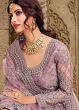Purple embroidered semi-stitched lehenga set, floral print for women & girls, Indian ethnic wear