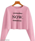 Trendy white cotton-blend long sleeve top with printed net pattern, stylish for women's wardrobe