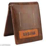 Brown PU leather bi-fold wallet for men, slim and lightweight with multi card holder compartment and smart design. Premium quality craftsmanship for formal, casual, travel, trendy, or classic occasions