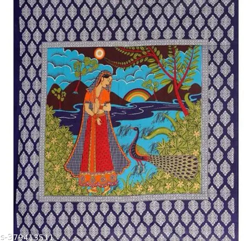 180TC pure cotton double bedsheet combo: 1 bedsheet & 2 pillow covers, vibrant Jaipuri print, soft & cozy for adult use, ideal for mild winter