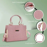 PU Women's Fashion Sling Bag, solid net pattern, adjustable shoulder strap, glossy hardware shackle, free size, waterproof. Made in India