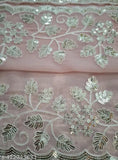 Enchanting Elegance: Georgette sari with white thread embroidery & satin blouse, vibrant & versatile Indian fashion