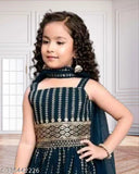 Embroidered Georgette kurta sets with palazzo bottoms, ready to wear for kids aged 1-15 years, India origin