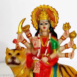 Multicolor marble finish Resin Mata Rani Sherawali Maa Goddess Durga statue, Indian God Idol for home or office decor