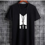 BTS printed black cotton blend short-sleeved t-shirt for boys, size 6-12 months - friendship day collection, made in India