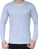 Solid men's long sleeve polyester t-shirt, comfortable & stylish for casual wear, made in India