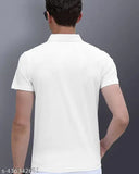 Blue cotton blend checked regular polo t-shirts (pack of 2), short sleeves, S size (36 in chest, 25.5 in length) - AOOSH men's fashion from India