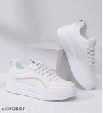 Synthetic and PVC LOVINA casual sneakers for kids, lace-up design in white color on display