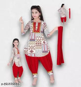 Embellished cotton blend ethnic kurta set for festivals and weddings, girls size 0-10 years, India origin