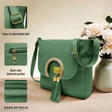 Green PU sling bag for women and girls, compact and stylish ladies purse with 2 compartments, perfect for everyday essentials