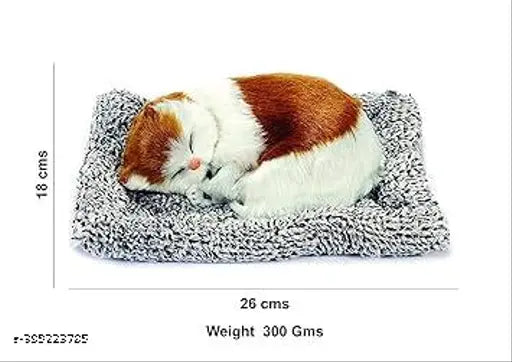 Cherry faux fur plush cat sound toy, ultra-soft sleeping cat for Valentine gifts, India-made