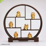 Indian polyresin Feng Shui Laughing Buddha set of 6 poses for wealth, good luck, health, happiness | Living room decor