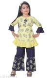 Printed rayon Plazo set for kids girls, casual top and palazzos for 12-month to 9-year fashionable daily wear