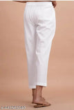 White plane cotton pant, solid design, premium 100% cotton for all-day wear, versatile fashion staple, Indian craftsmanship