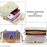 Beige synthetic leatherette slingbag, 2 compartments, animal net pattern, great for travel & parties, made by Japkaur